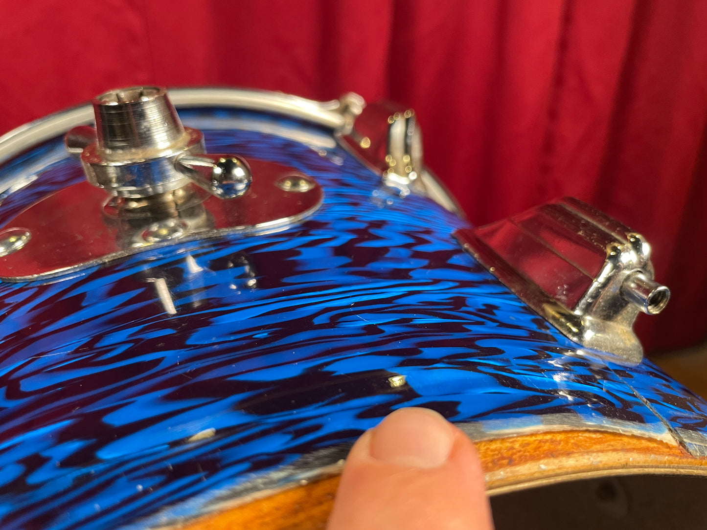 1960s Rogers Holiday 9x13 Tom Drum Blue Onyx Rewrap