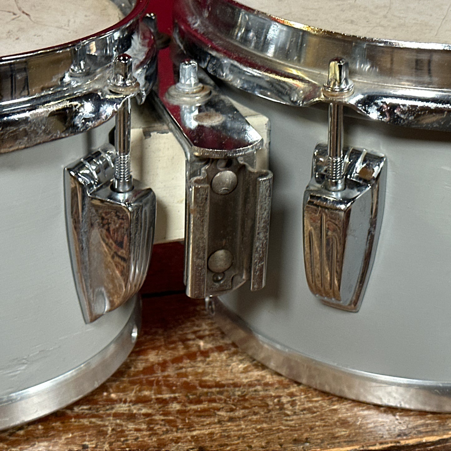 Vintage Ludwig 6" & 8" Tunable Bongo Pair Gray