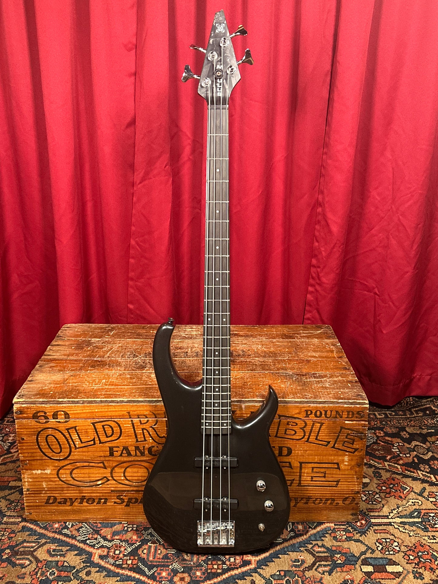 1987 Modulus Graphite 4-String Bass Guitar Black Bartolini J-Bass