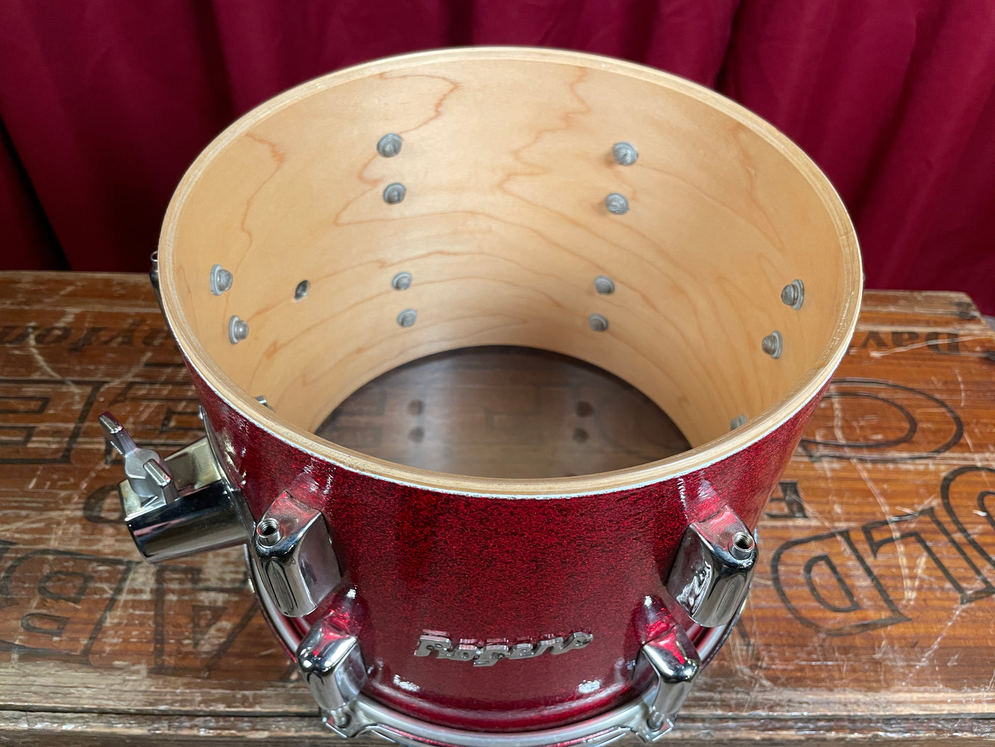 Rogers Clone 8x10 Tom Drum Red Sparkle Bread And Butter Lug Keller Shell
