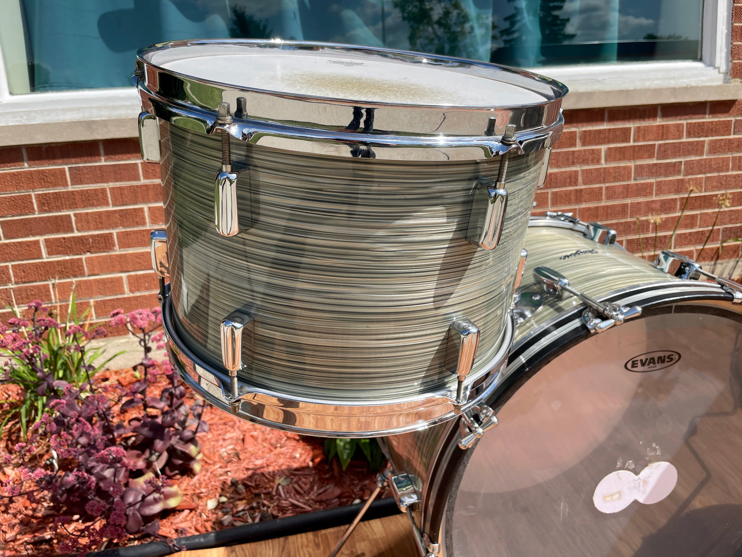 1960s Rogers Holiday Buddy Rich Celebrity Drum Set Steel Gray Ripple Pearl 22/13/16 Cleveland