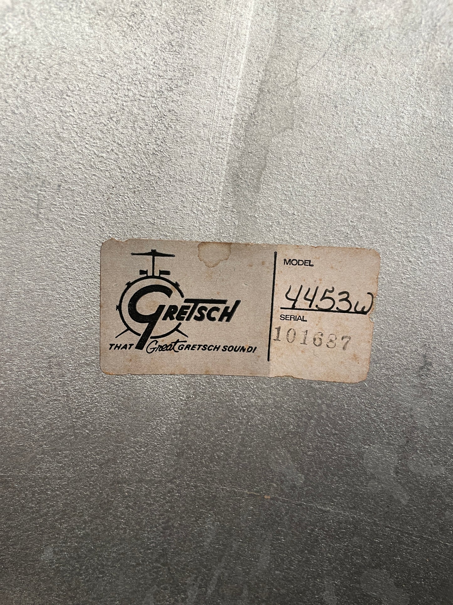 1980s Vintage Gretsch 12x15 Concert Tom Drum Jasper Shell Satin Walnut Stop Sign Badge