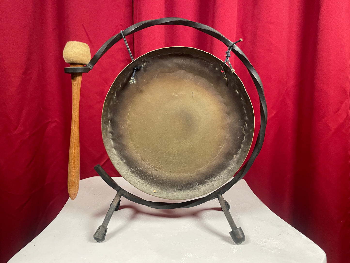 1960s 7" Paiste / Ludwig Dinner Gong w/ Stand & Striker No. 750
