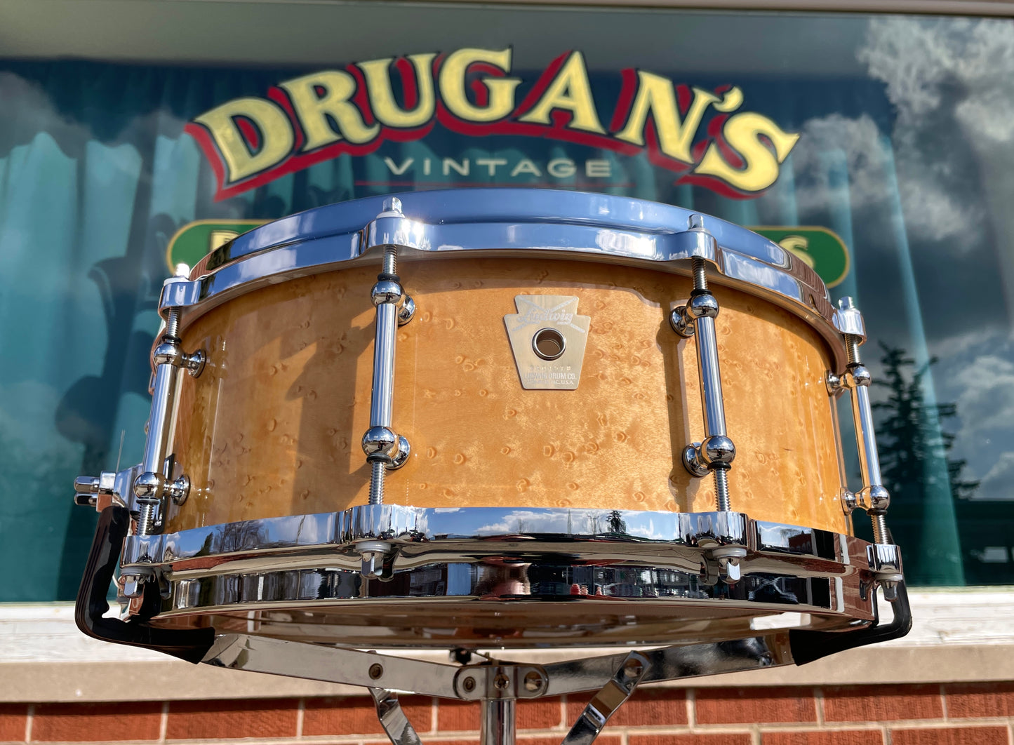 Ludwig Classic Maple 5x14 Exotic Birdseye Maple Snare Drum Die Cast Hoops Tube Lugs *Video Demo*