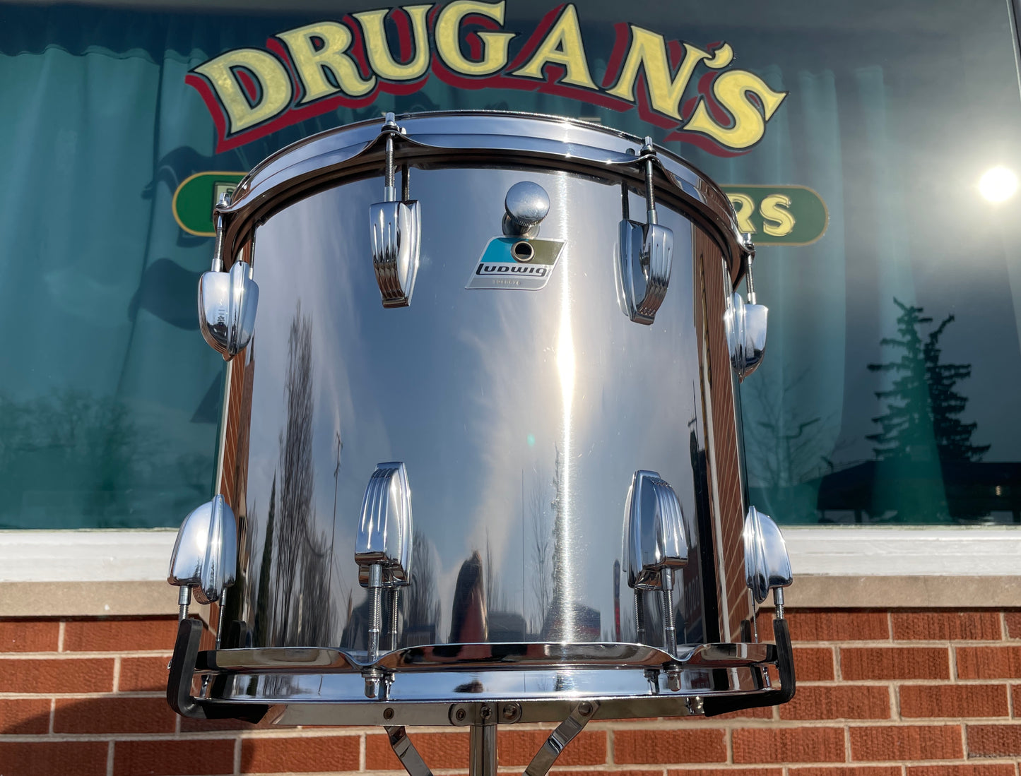 1970s Ludwig 12x15 Stainless Steel Tom Drum