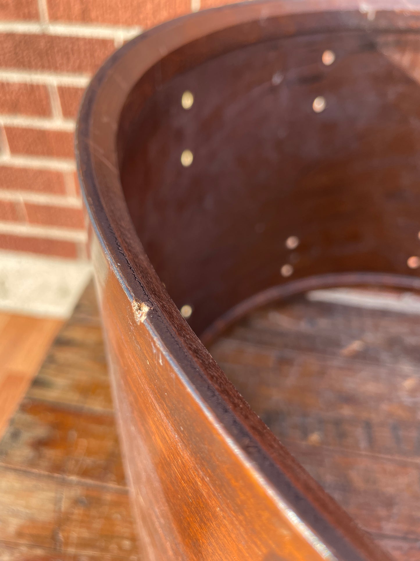 1970s Ludwig Hollywood 14x22 Bass Drum Shell Walnut Thermo-Gloss