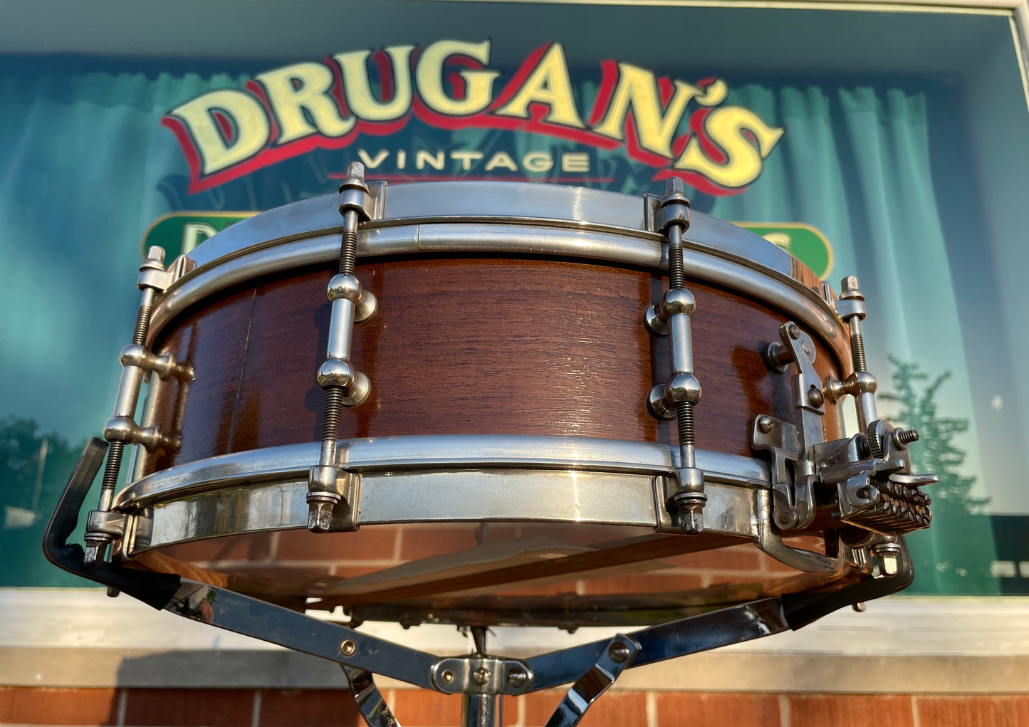 1920s Ludwig No. 245 Dance Model 4x14 Solid Walnut Shell Super Ludwig Snare Drum