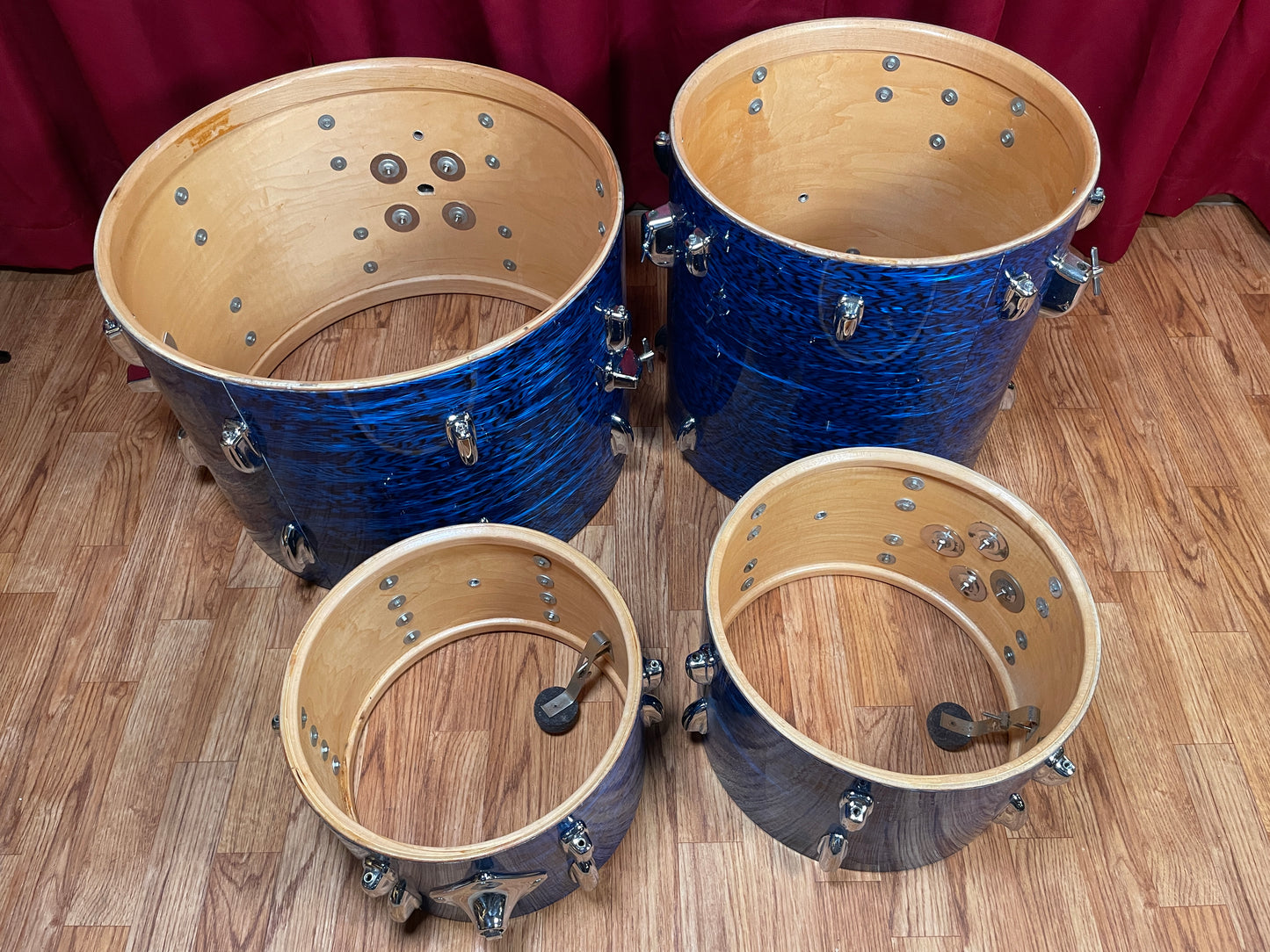 1970s Slingerland New Rock Outfit No. 50 N Blue Agate Catalog Drum Set 20/12/13/16