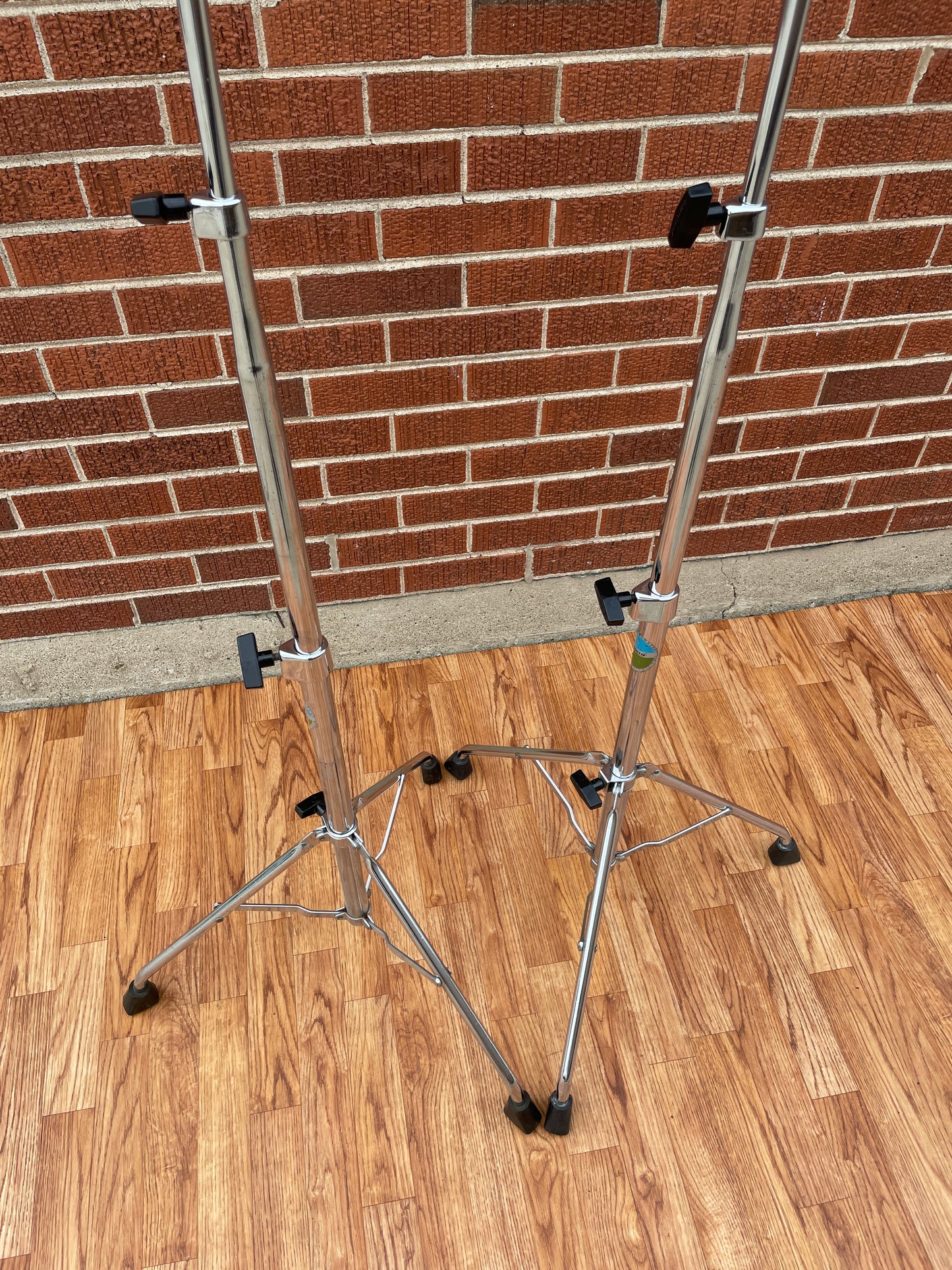 1970s Ludwig Atlas No. 1405 Straight Cymbal Stand Pair Tubular Legs