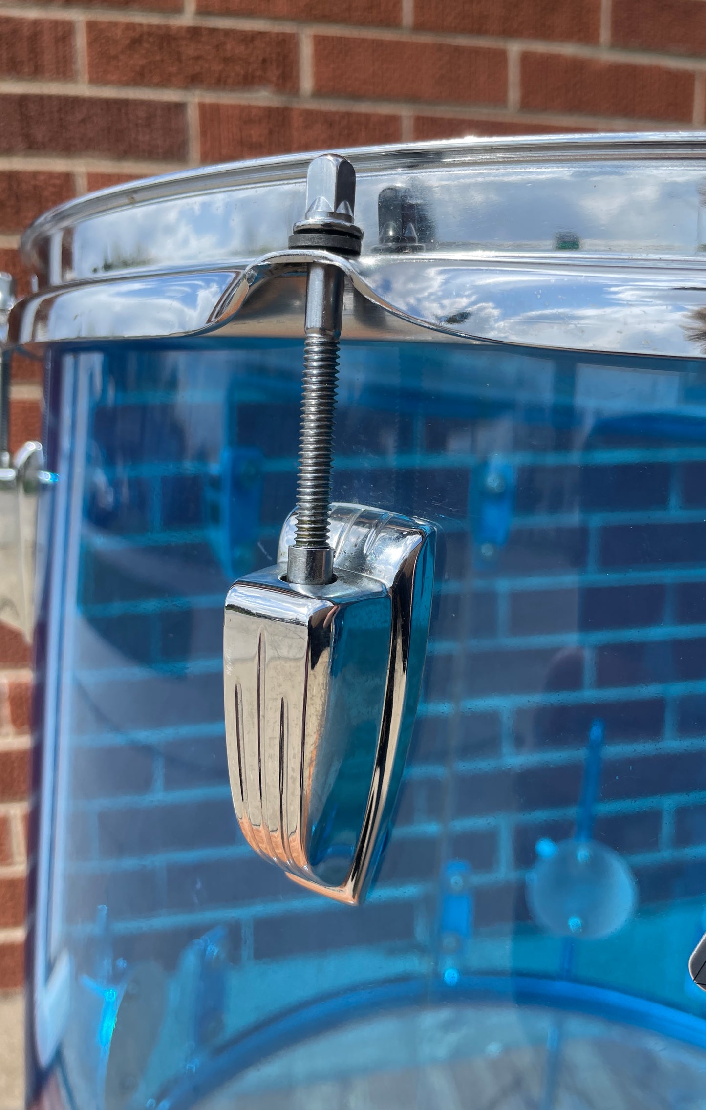 1970s Ludwig Vistalite 16x18 Floor Tom Drum Blue