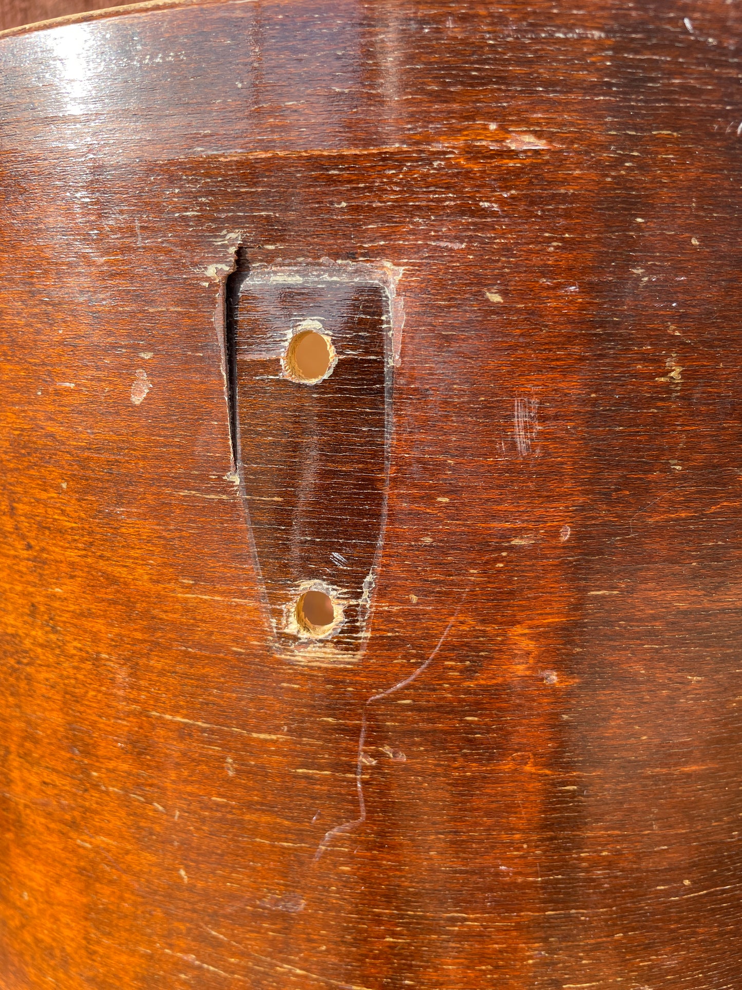 1970s Ludwig 16x16 Floor Tom Drum Shell Walnut Thermo-Gloss