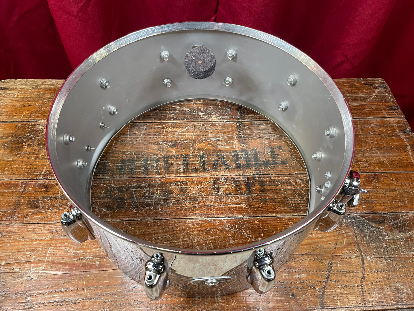 1970's Slingerland 10-Lug Gene Krupa 6.5x14 Chrome Over Brass Snare Drum