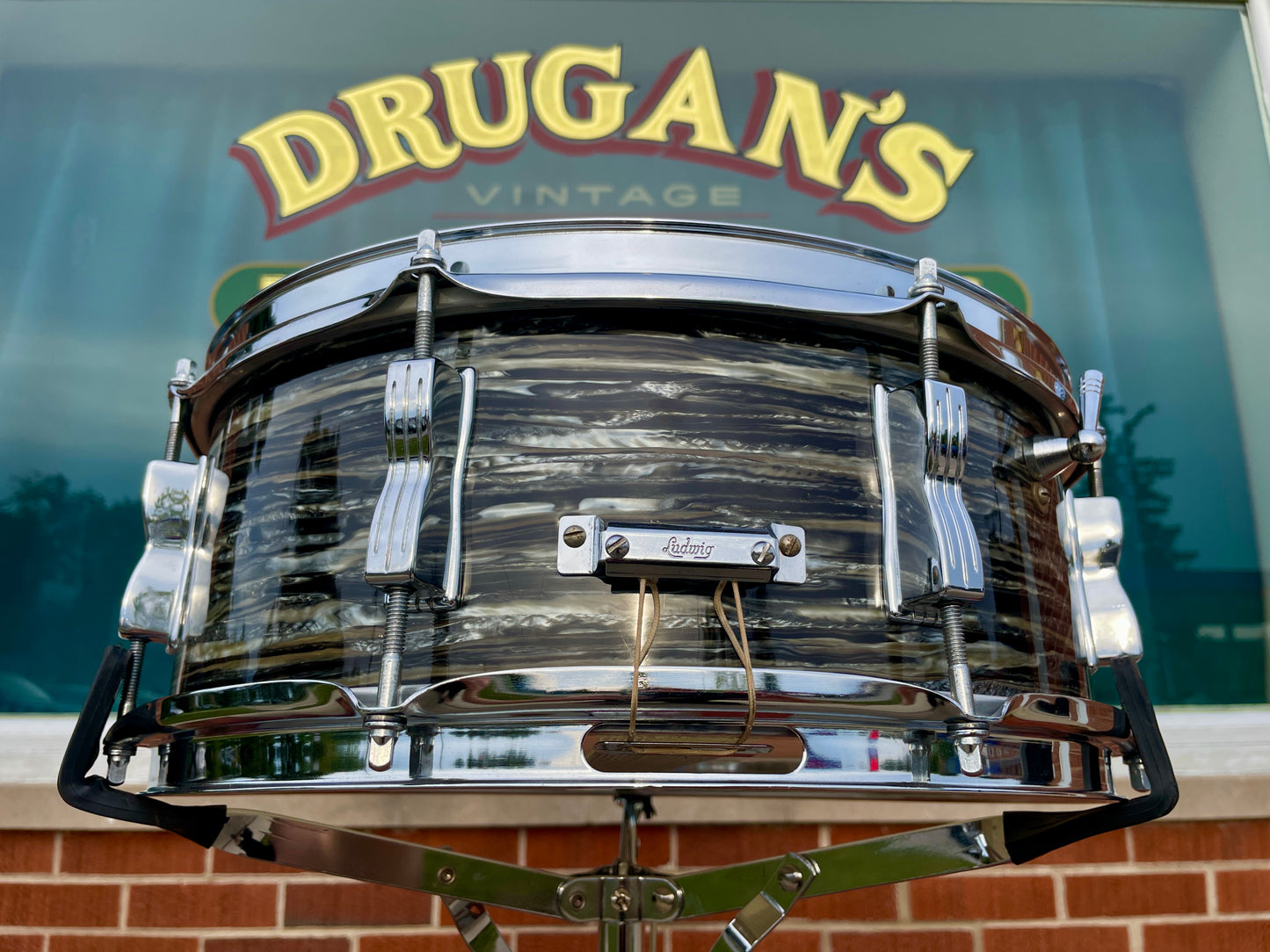 1966 Ludwig Jazz Festival 5x14 Snare Drum Oyster Black Pearl Ringo Starr, Butt Plate