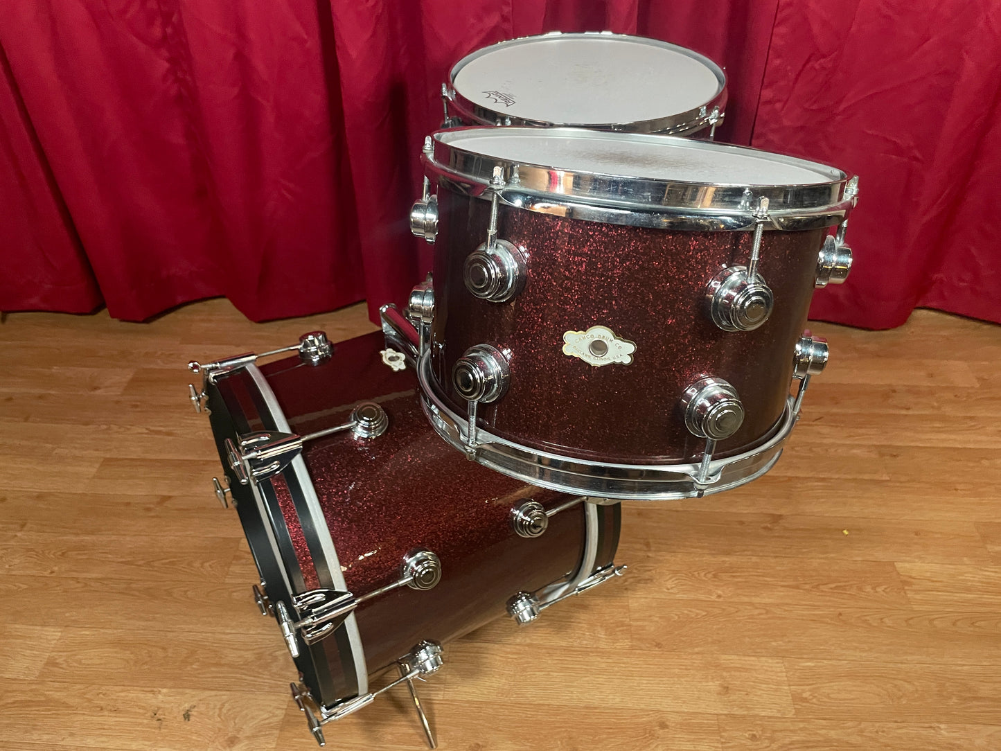 Vintage Camco Bop Drum Set Burgundy Sparkle 16/12/14