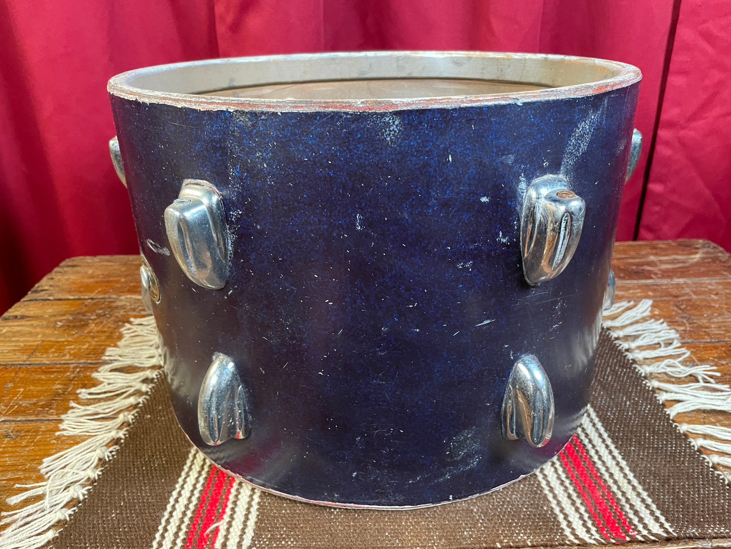 1960s Slingerland 9x13 Tom Shell Dark Sparkling Blue Pearl