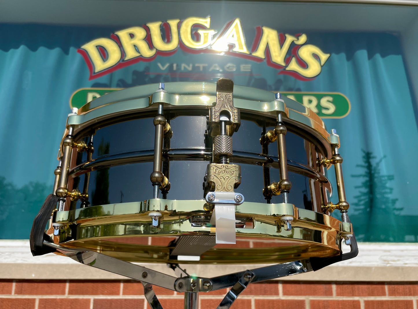 Ludwig 5x14 Tube Lug Black Beauty Snare Drum w/ Brass Hardware LB416BT