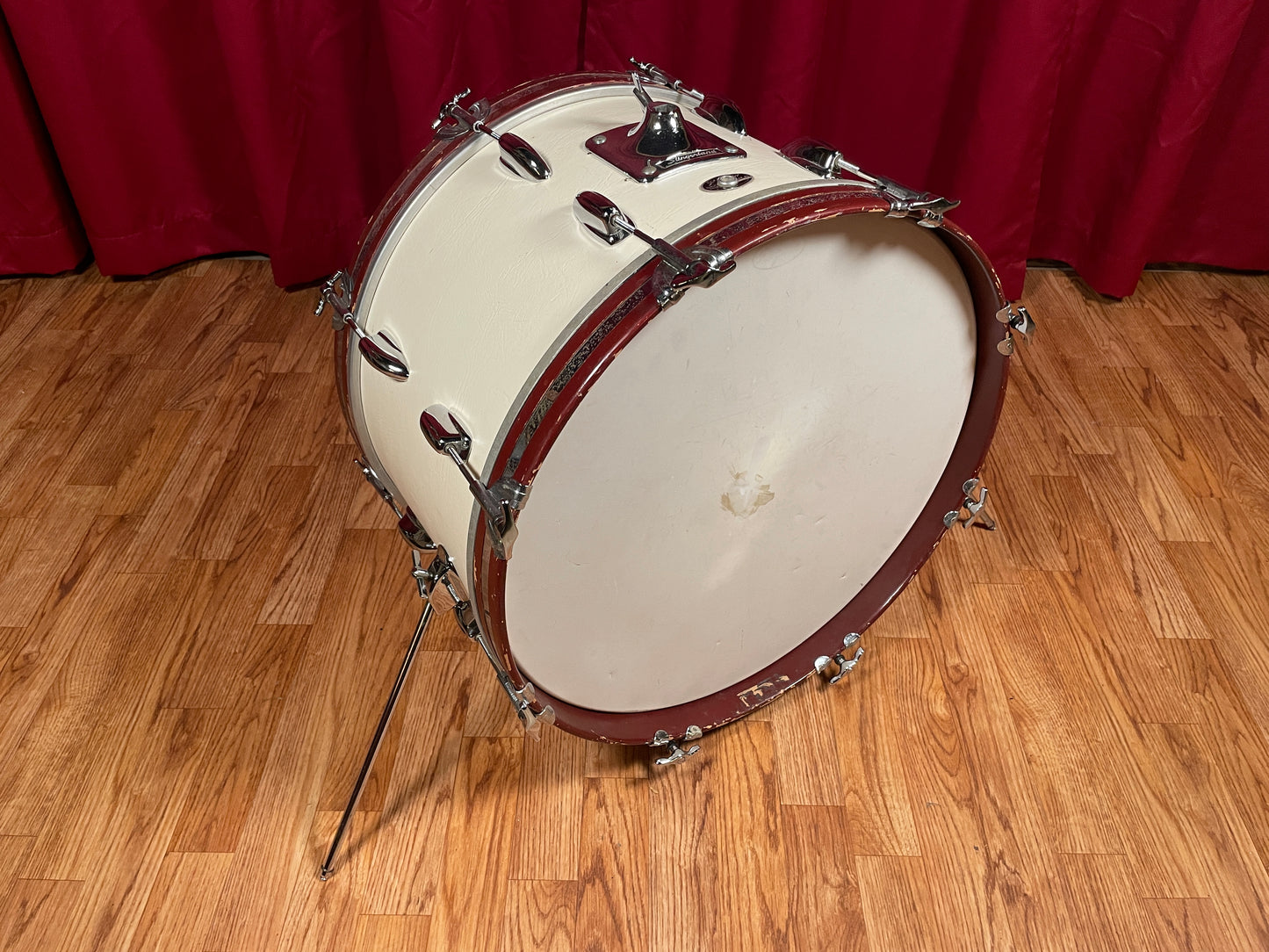 1975 Slingerland Sound King 12x20 Bass Drum Classic White Cordova Leatherette Wrap