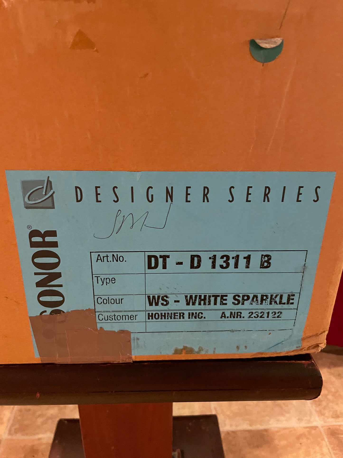 Sonor Designer Series 13" Maple Light Tom Single White Sparkle 11x13 13x11