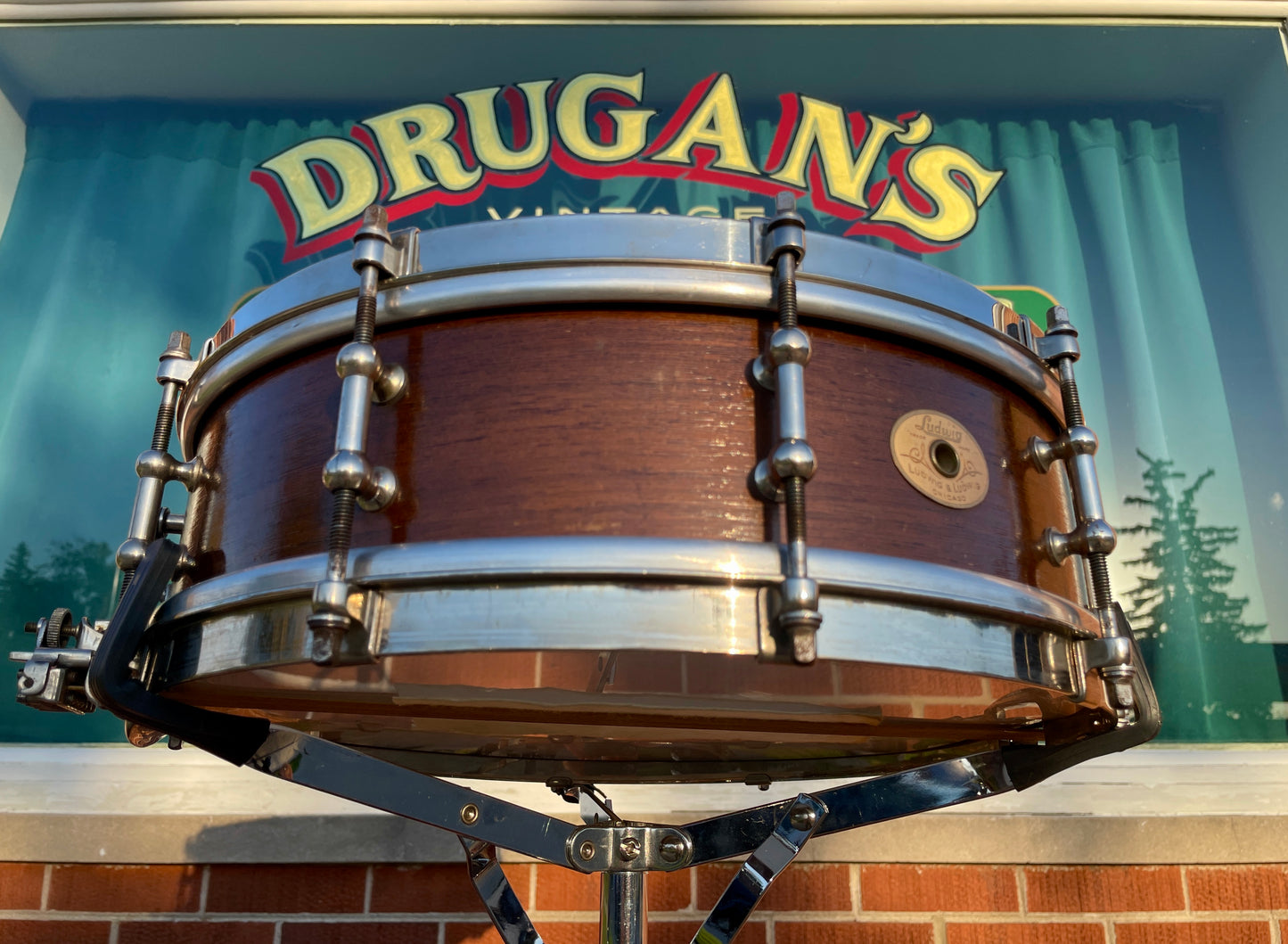 1920s Ludwig No. 245 Dance Model 4x14 Solid Walnut Shell Super Ludwig Snare Drum