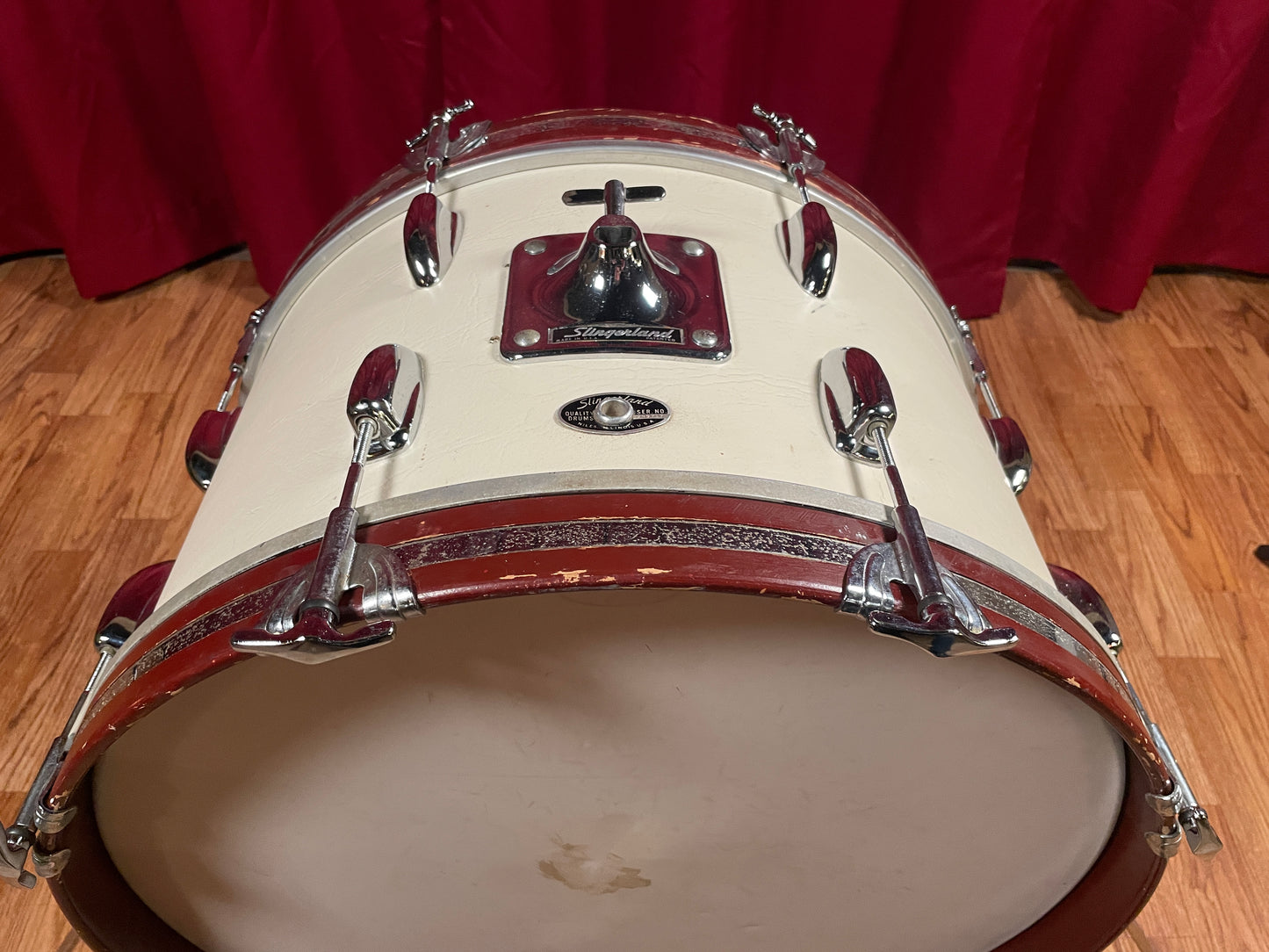 1975 Slingerland Sound King 12x20 Bass Drum Classic White Cordova Leatherette Wrap