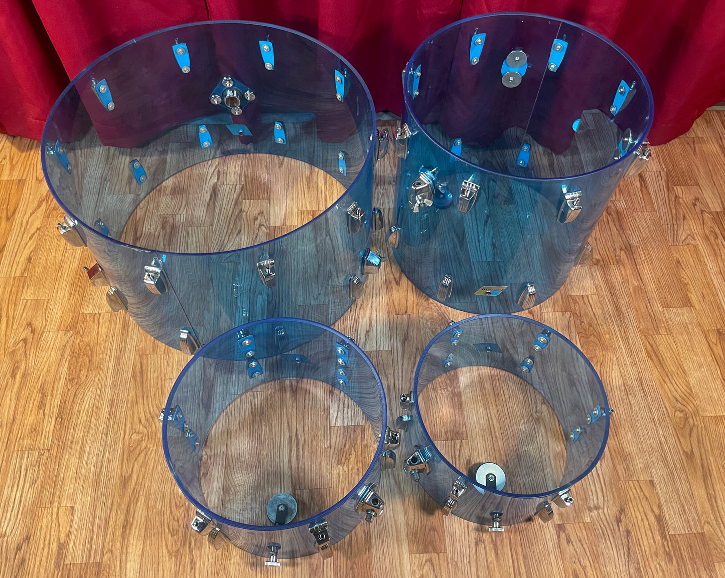 1970s Ludwig Blue Vistalite Big Beat Outfit Drum Set 22/12/13/16
