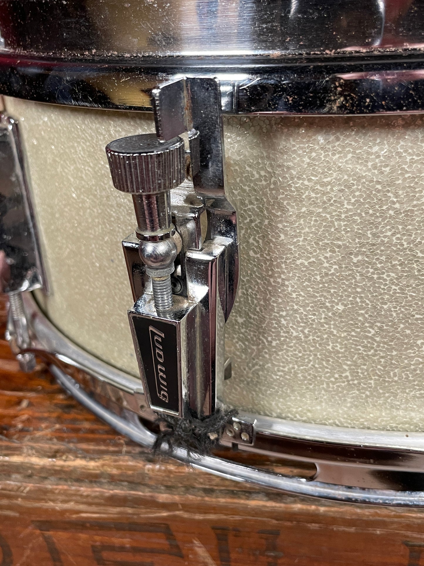 1969 Ludwig 5x14 Pioneer Snare Drum Silver Sparkle