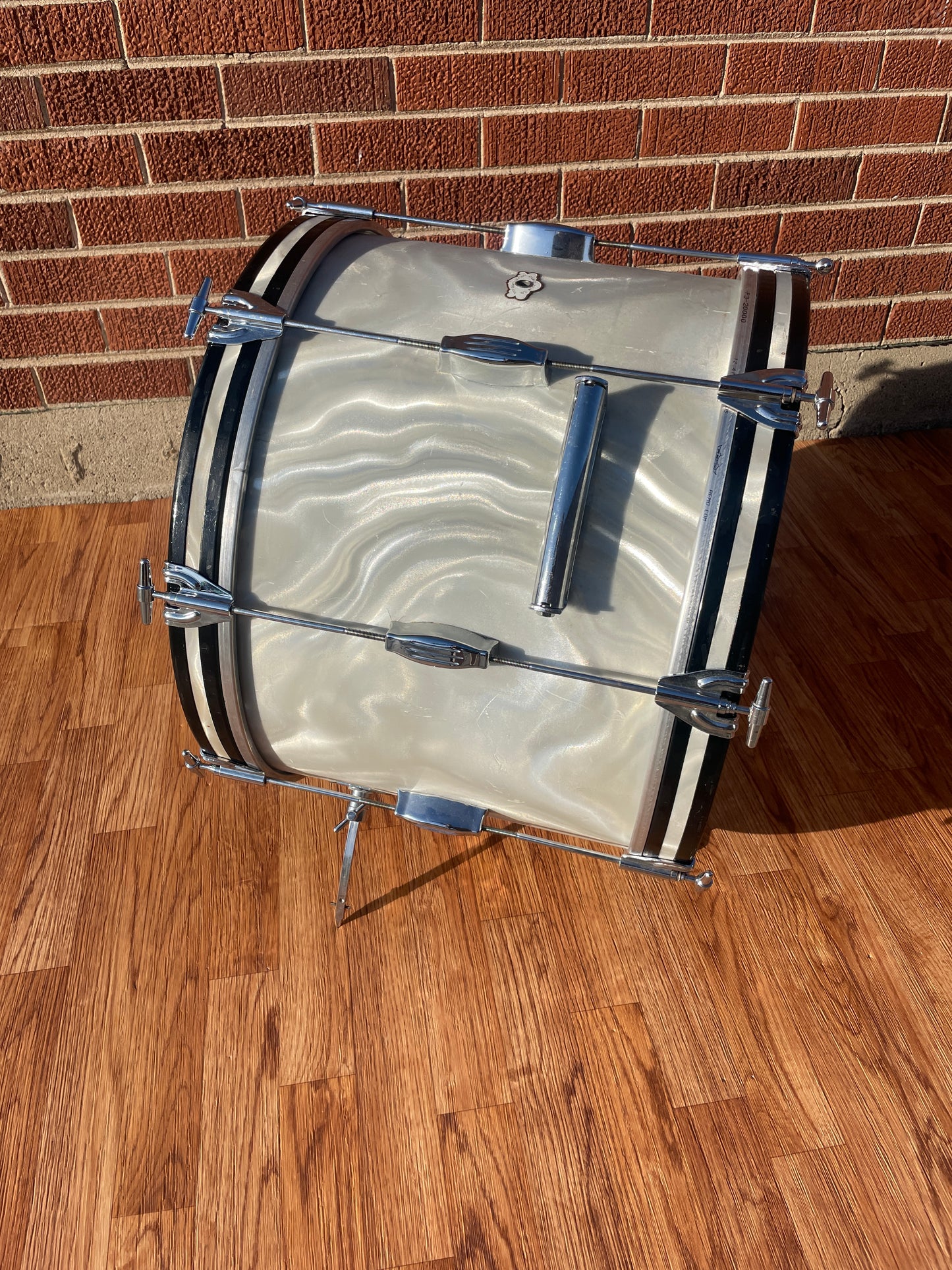 1960s Camco 14x20 Bass Drum White Moire / Satin Flame