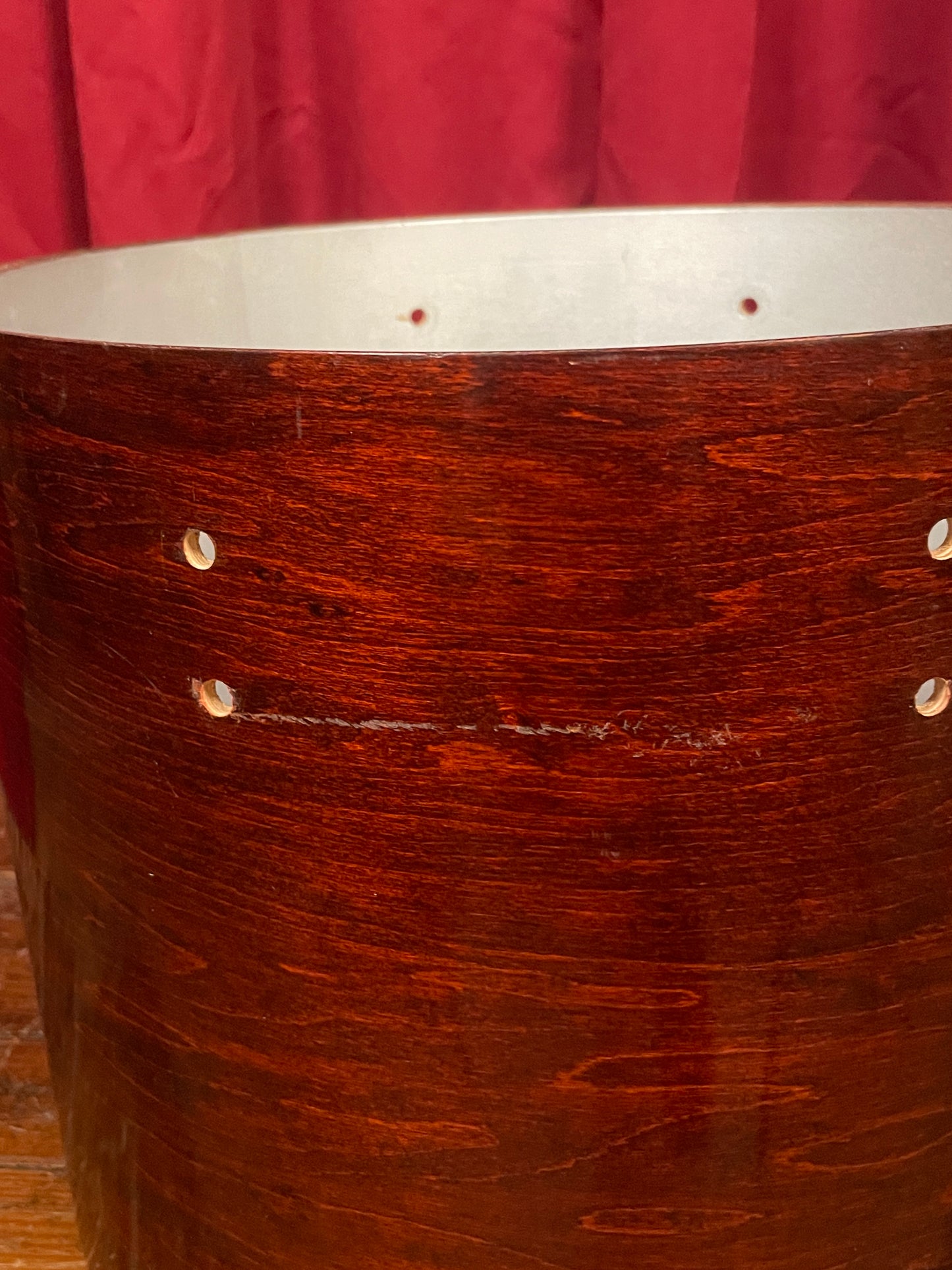 1980s Vintage Gretsch 12x15 Concert Tom Drum Jasper Shell Satin Walnut Stop Sign Badge