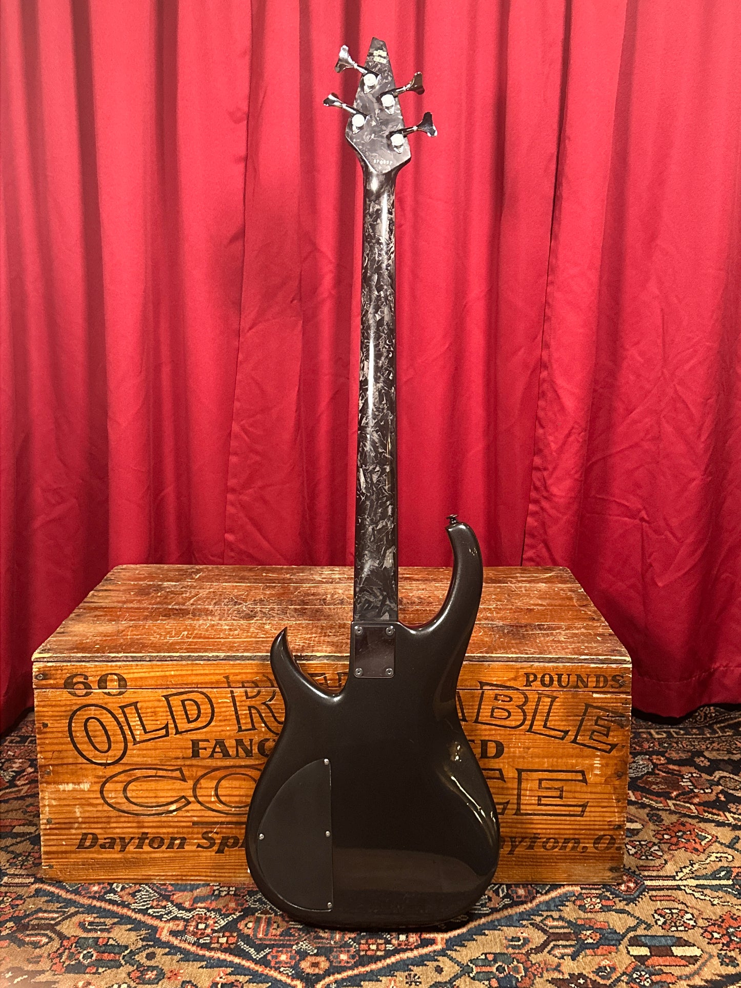 1987 Modulus Graphite 4-String Bass Guitar Black Bartolini J-Bass