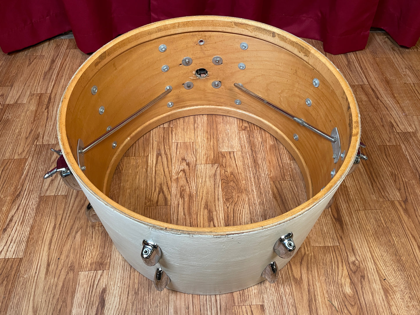 1975 Slingerland Sound King 12x20 Bass Drum Classic White Cordova Leatherette Wrap