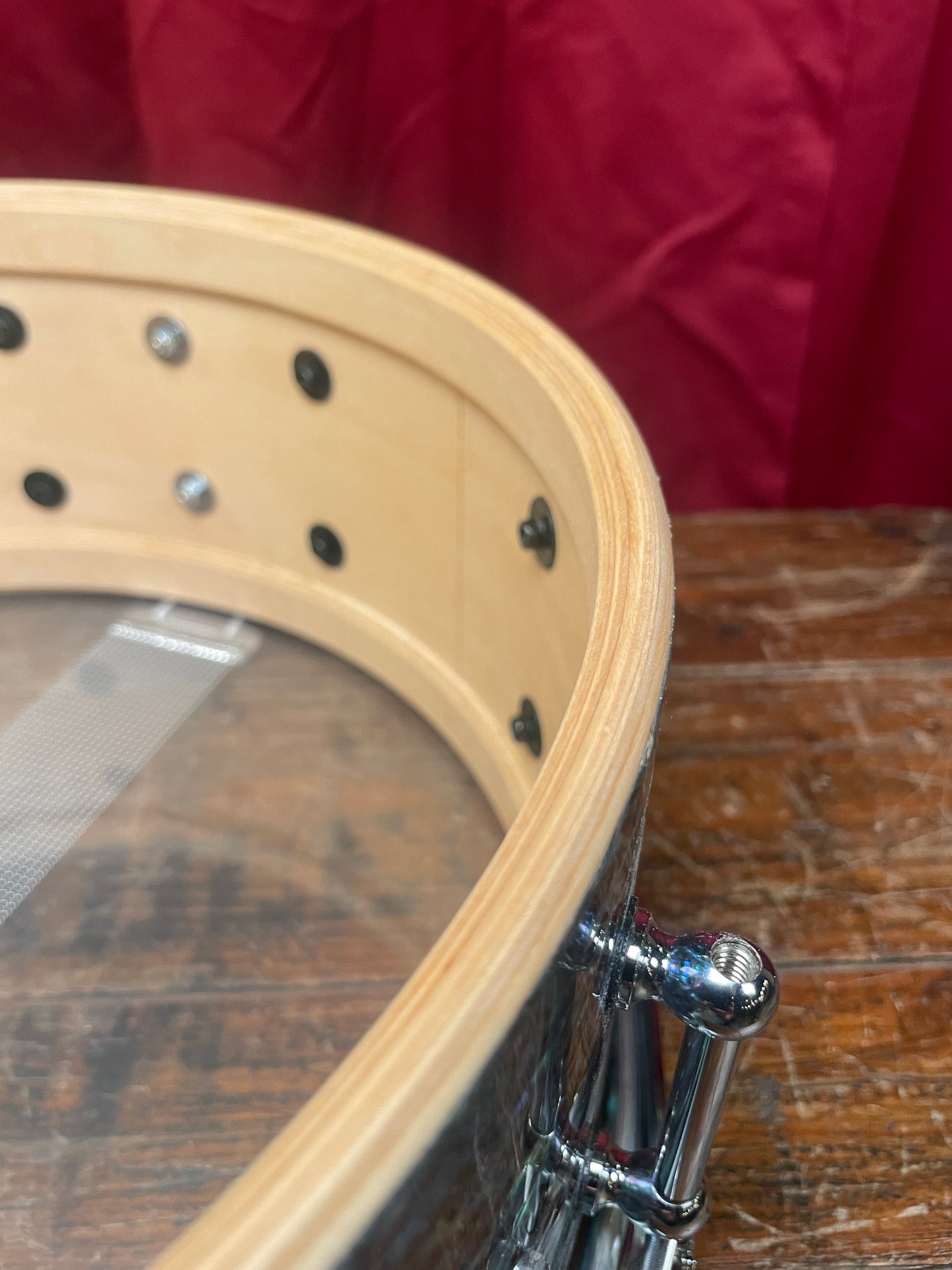 C&C Drum Company Custom 6+6 Maple 5.5x14 Snare Drum Black Paua Abalone *Video Demo*