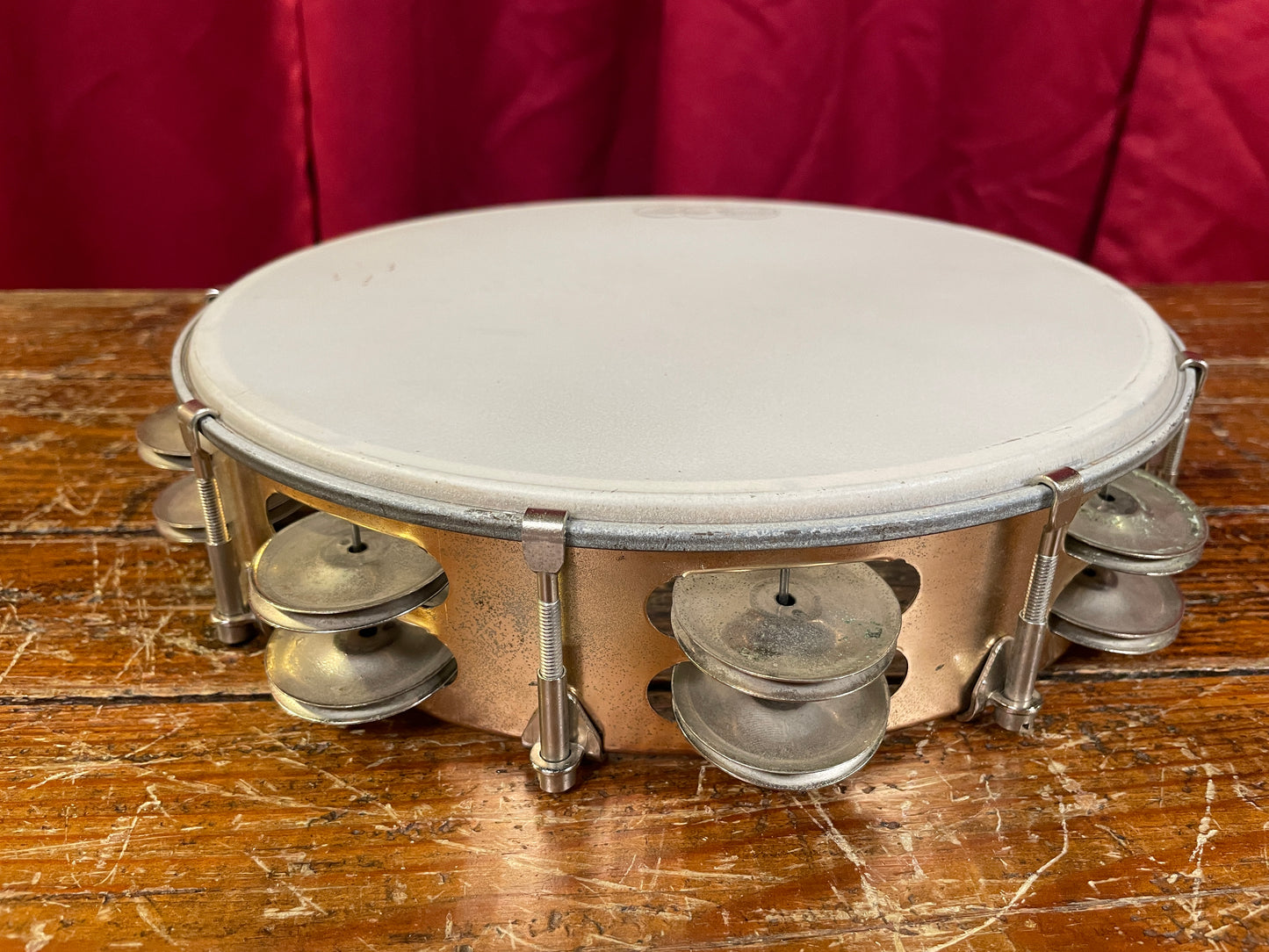Vintage Ludwig 10" Bronze Double Row Tunable Tambourine No. 98A 1960s/1970s
