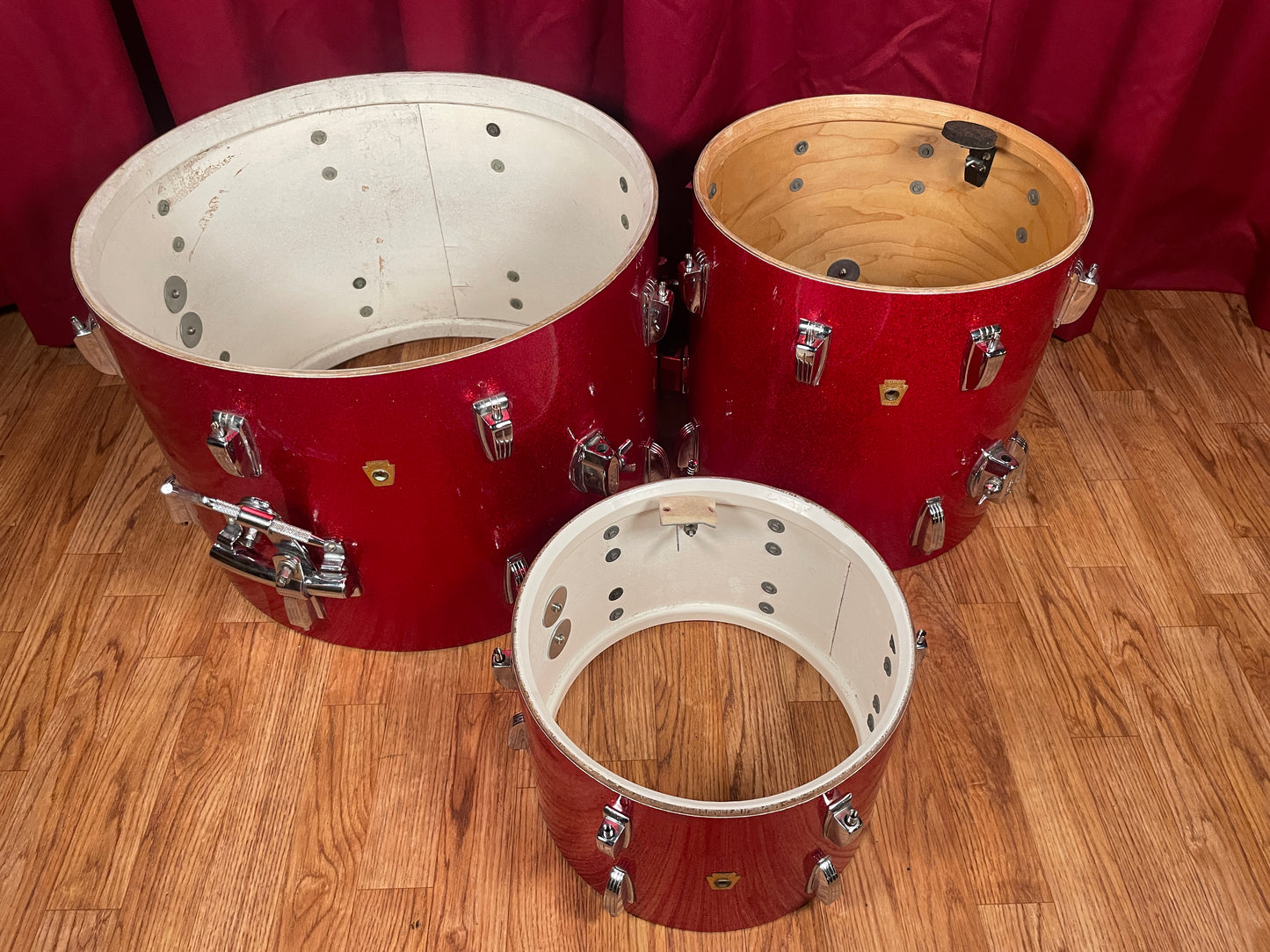 1960s Ludwig Downbeat Drum Set Red Sparkle 20/12/14