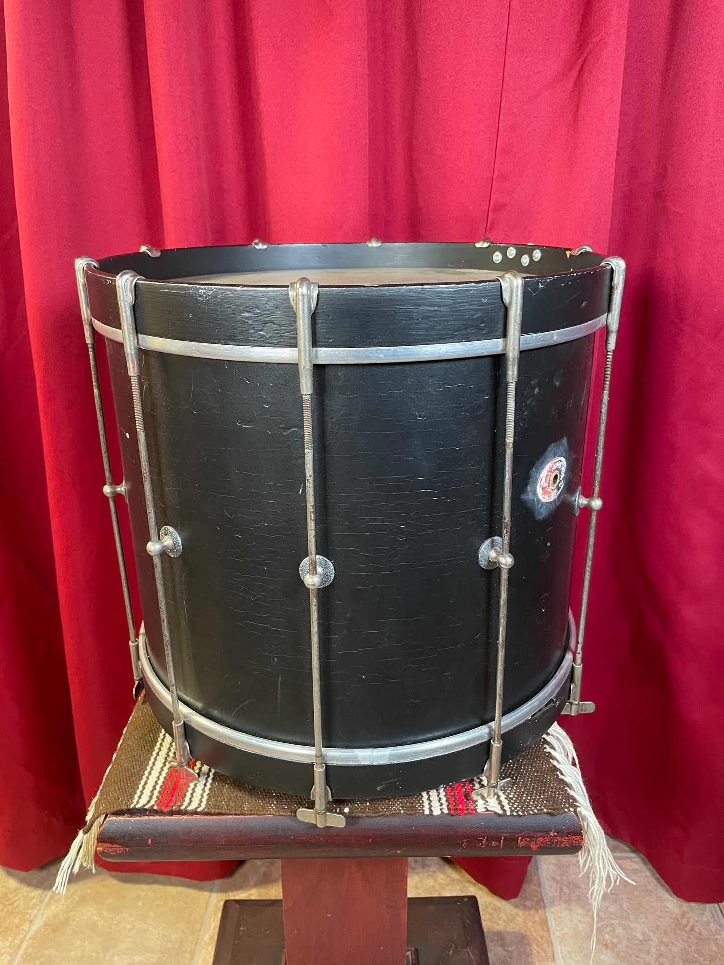 1930s Ludwig 12x15 Parade Marching Snare / Bop Bass Drum Black