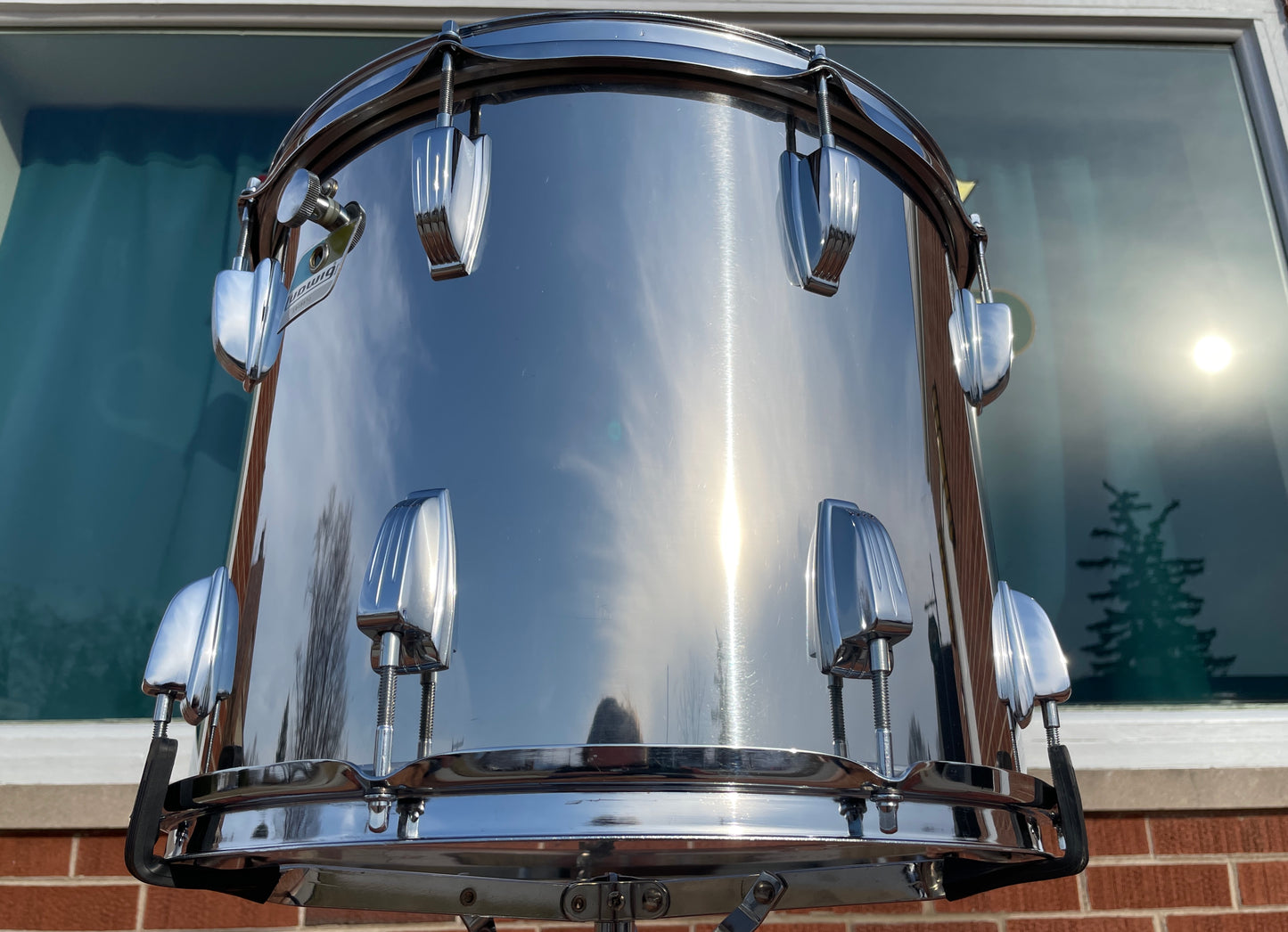 1970s Ludwig 12x15 Stainless Steel Tom Drum