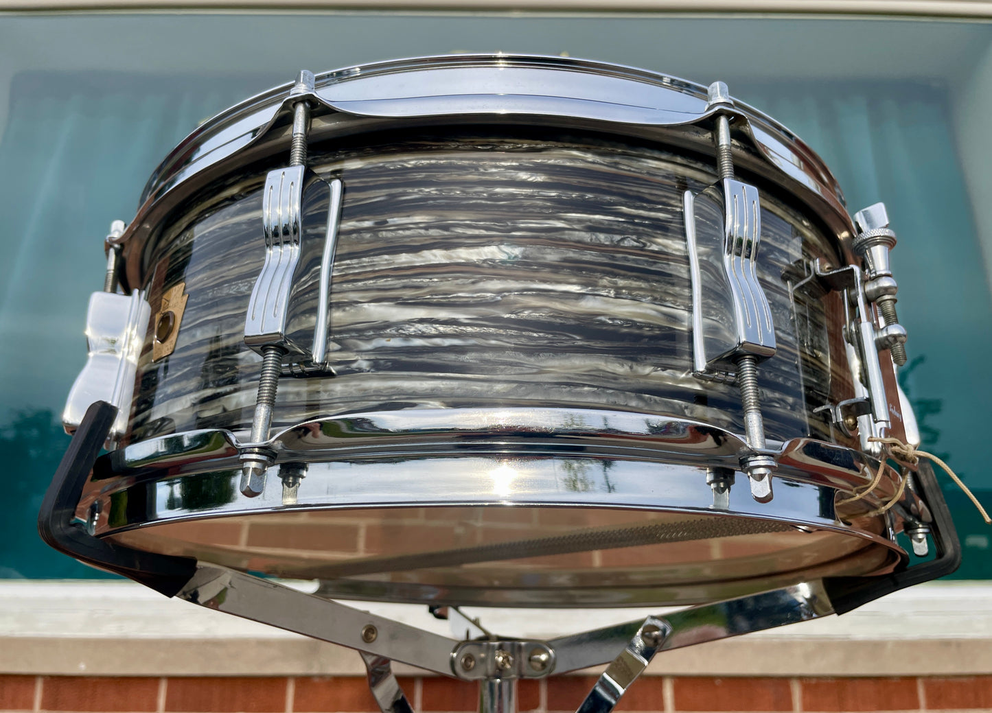 1966 Ludwig Jazz Festival 5x14 Snare Drum Oyster Black Pearl Ringo Starr, Side 1