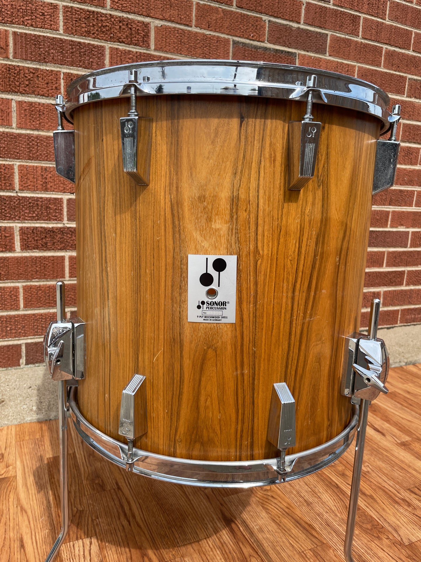 1980s Sonor Phonic 16x16 Floor Tom Genuine Rosewood