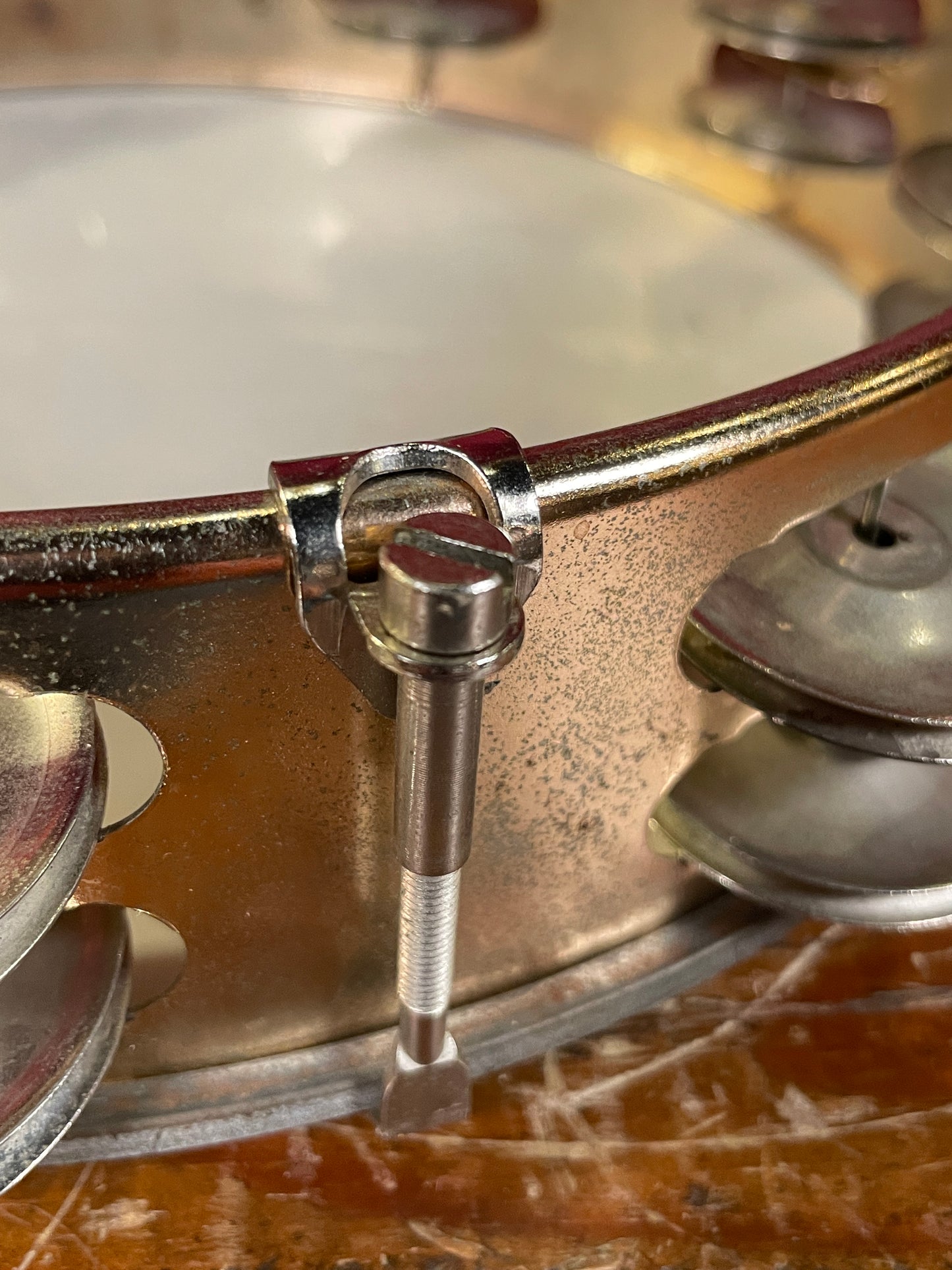 Vintage Ludwig 10" Bronze Double Row Tunable Tambourine No. 98A 1960s/1970s