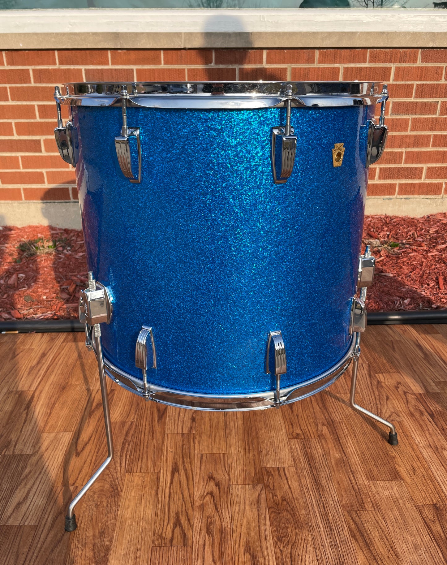 1968-1969 Ludwig 16x18 Floor Tom Drum Blue Sparkle