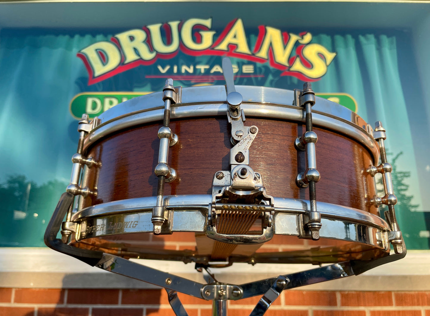 1920s Ludwig No. 245 Dance Model 4x14 Solid Walnut Shell Super Ludwig Snare Drum