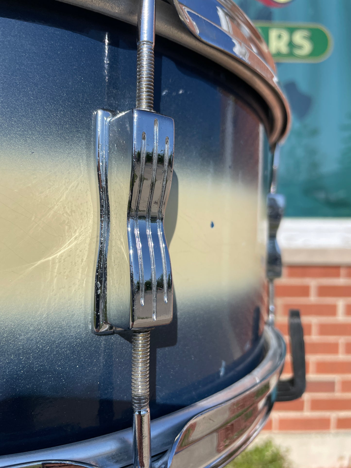 1961 Ludwig 6.5x14 Auditorium Snare Drum Blue/White Duco COB