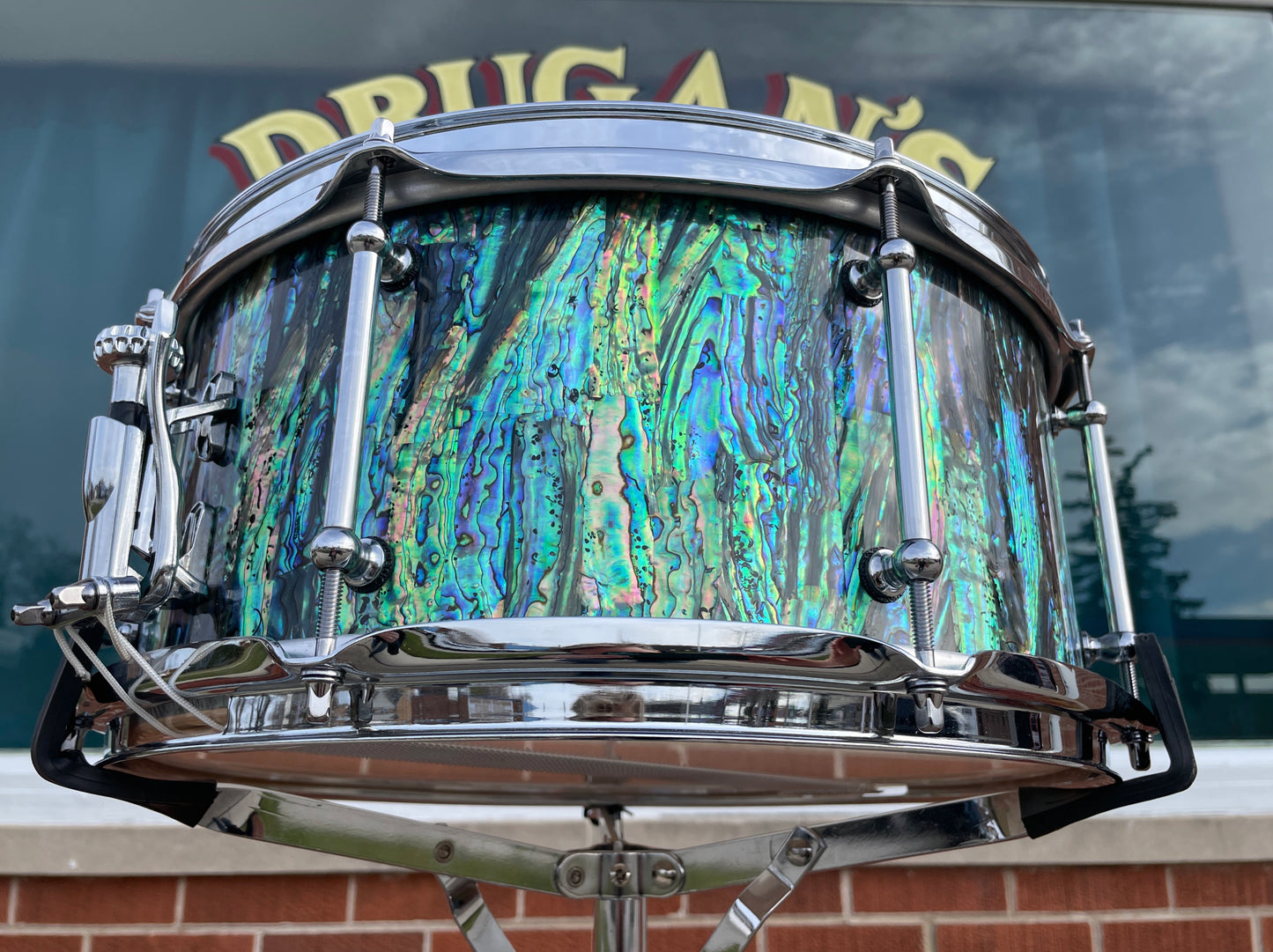 C&C Drum Company Custom 6.5x14 12th & Vine Snare Drum Black Paua Abalone *Video Demo*