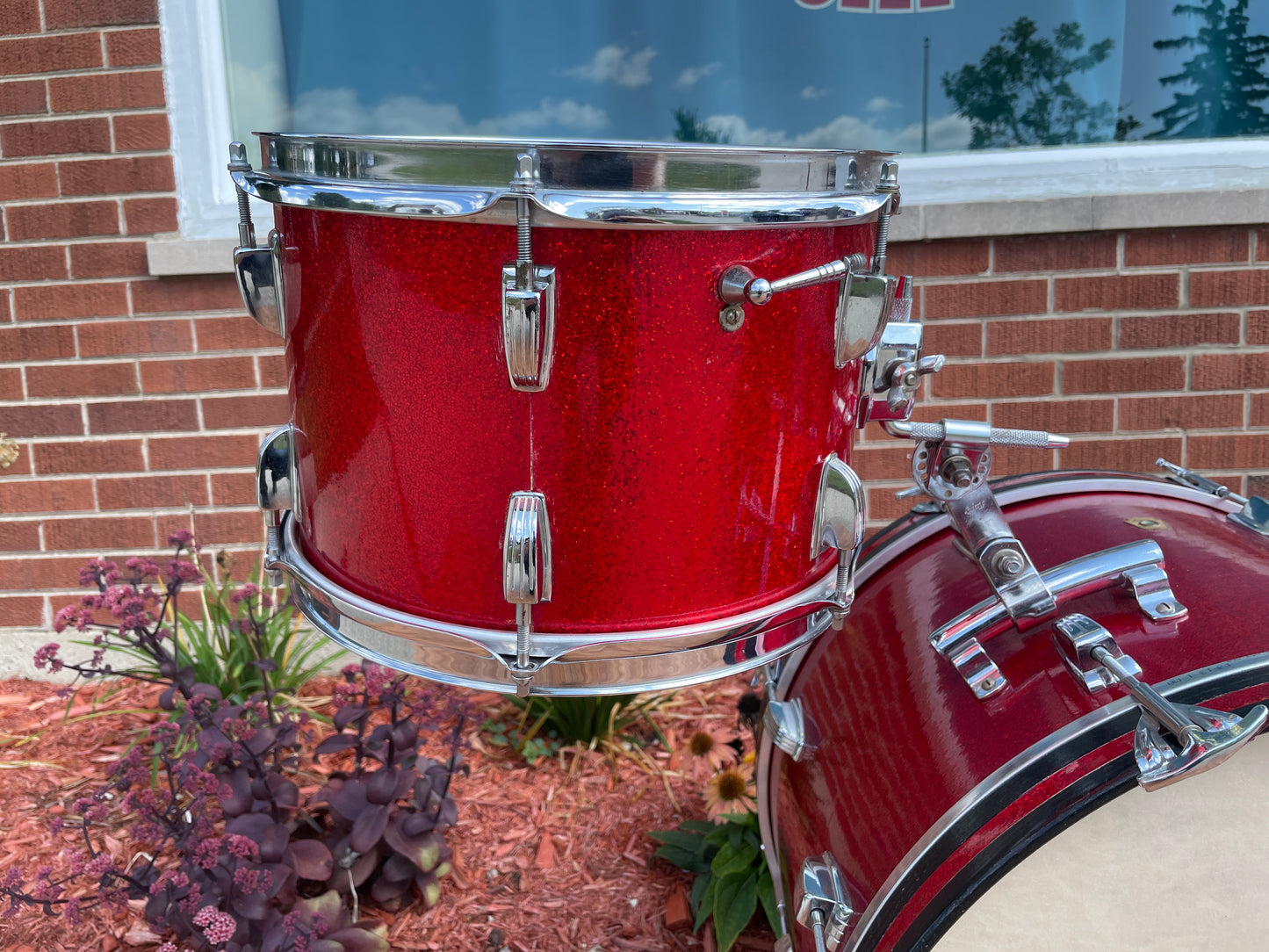 1960s Ludwig Downbeat Drum Set Red Sparkle 20/12/14