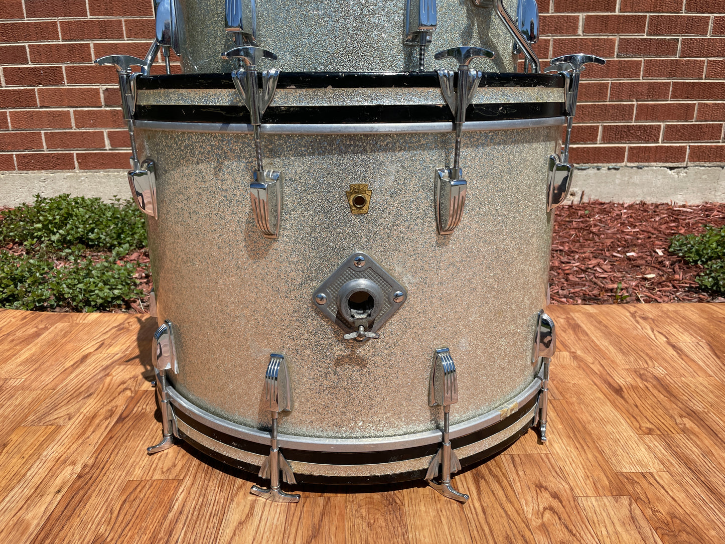 1960s Ludwig Hollywood Drum Set Silver Sparkle Pre-Serial COB