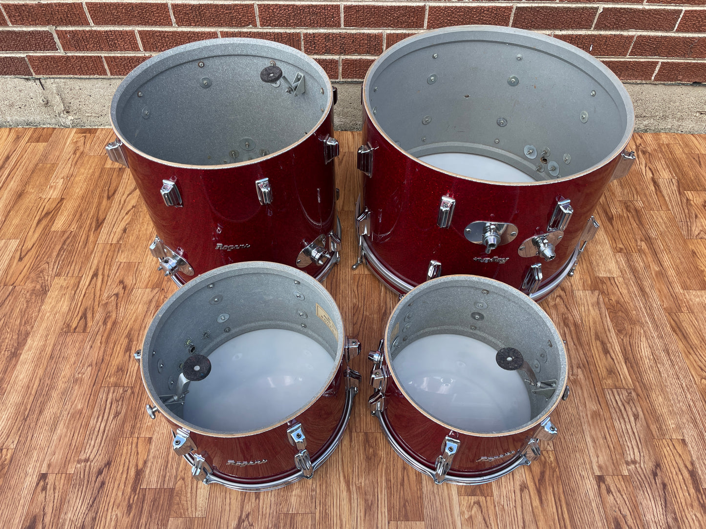 Rogers Dave Clark Tribute Drum Set Red Sparkle, Drum Shells