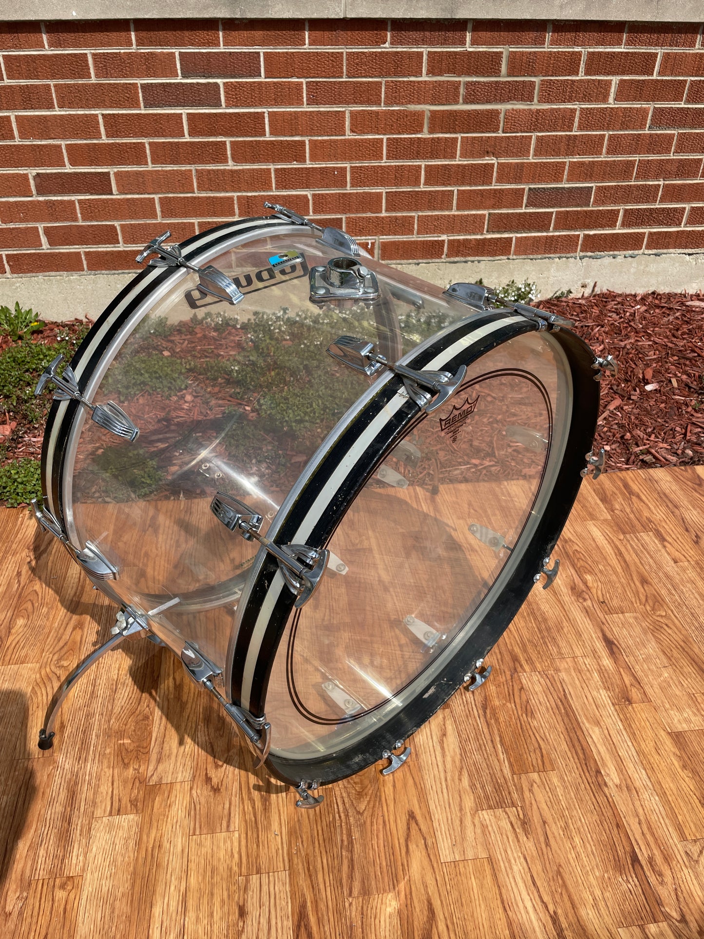 1970s Ludwig 14x24 Vistalite Bass Drum Clear