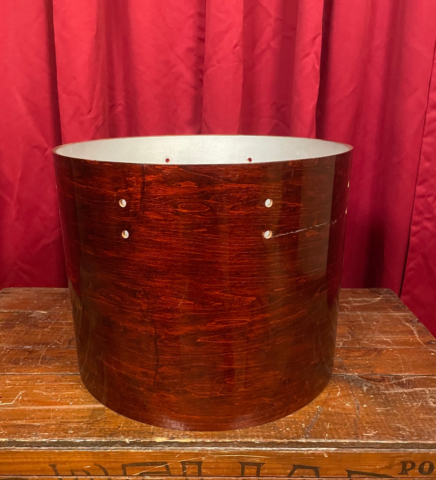 1980s Vintage Gretsch 12x15 Concert Tom Drum Jasper Shell Satin Walnut Stop Sign Badge