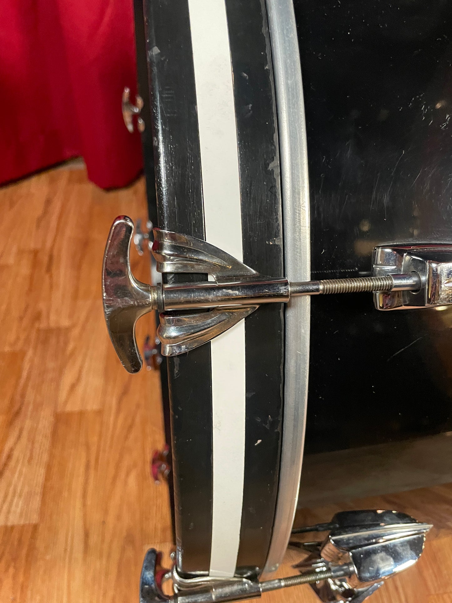 1970s Ludwig 14x22 Vistalite Bass Drum Smoke Translucent Black