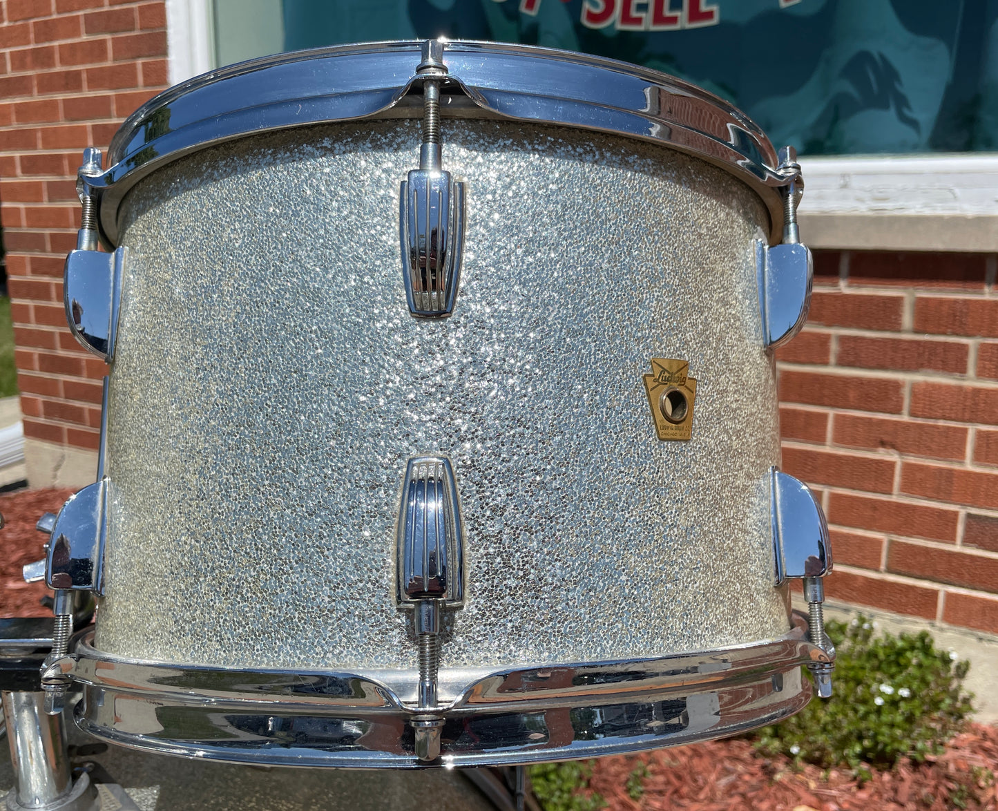 1960s Ludwig Hollywood Drum Set Silver Sparkle Pre-Serial COB