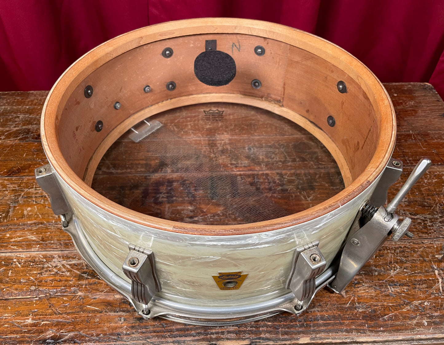 1959 Ludwig No. 900P Buddy Rich Super Classic 5.5x14 Snare Drum White Marine Pearl WMP